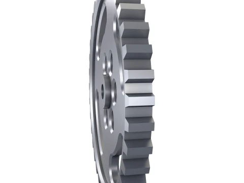 Gear Spur D869mm T83mm M1 Low Poly 3D Model