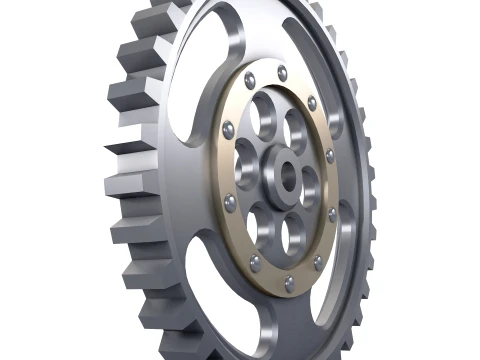 Gear Spur D869mm T83mm M1 Low Poly 3D Model