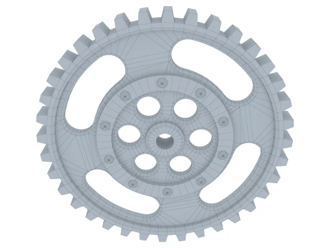 Gear Spur D869mm T83mm M1 Low Poly 3D Model
