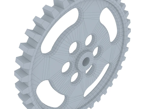 Gear Spur D869mm T83mm M1 Low Poly 3D Model