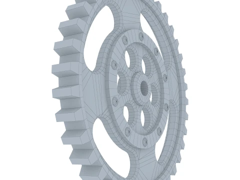 Gear Spur D869mm T83mm M1 Low Poly 3D Model