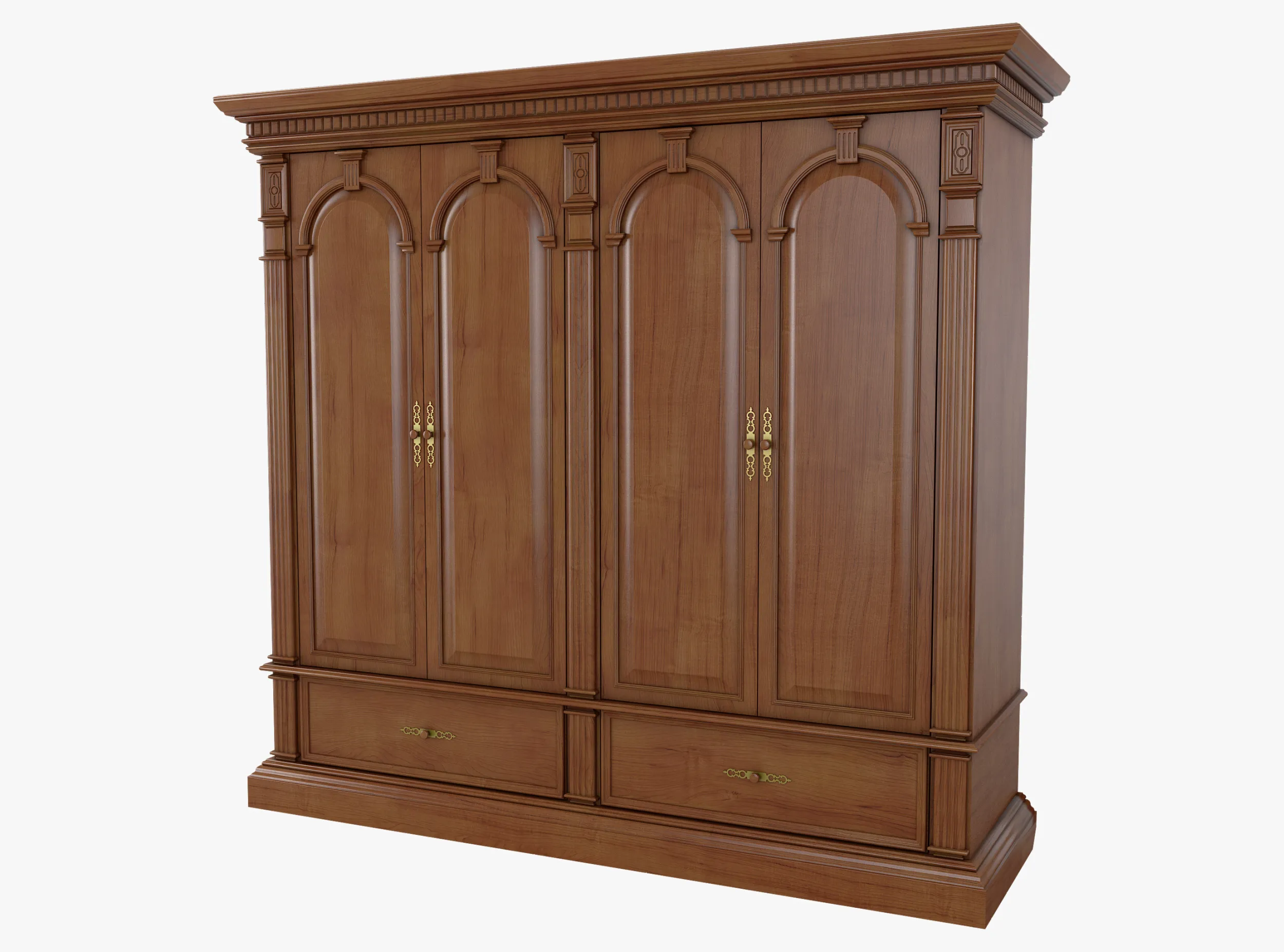 4 Door Wardrobe Verona 24 1M 3D Model .c4d .max .obj .3ds .fbx .stl .blend 