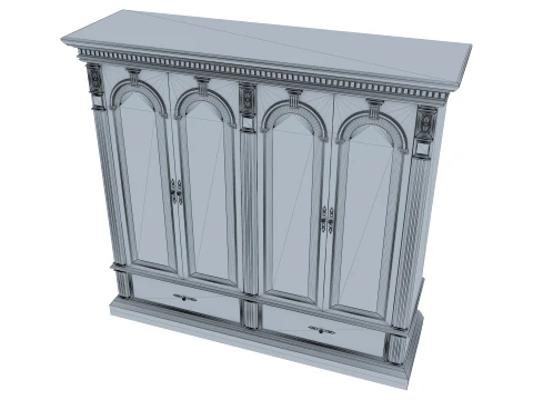 4 Door Wardrobe Verona 24 1M 3D Model