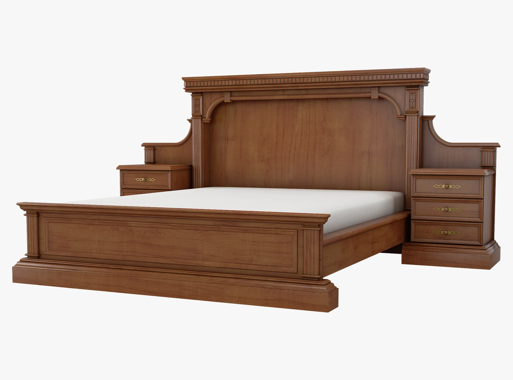 Classic Double Bed Verona 27M 3D Model .c4d .max .obj .3ds .fbx .stl .blend