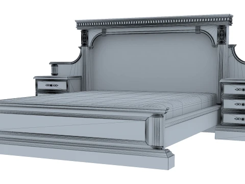 Classic Double Bed Verona 27M 3D Model