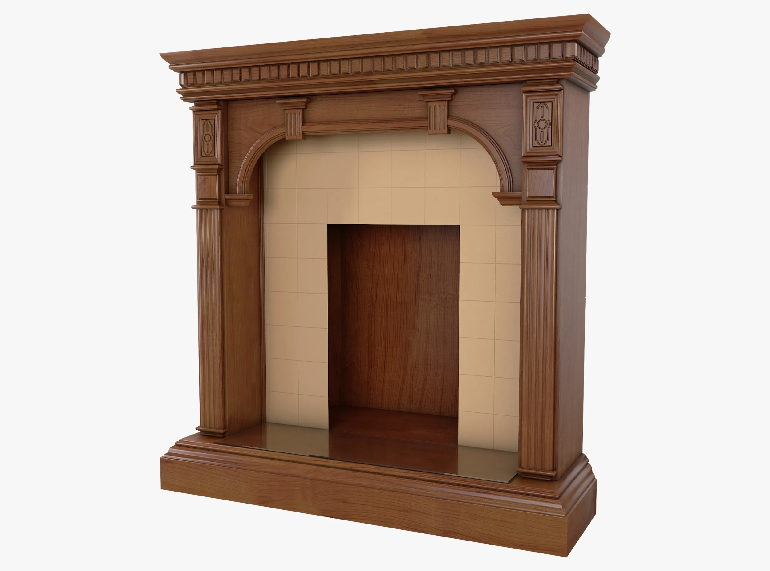 Corner Fireplace Mantel Verona 39M 3D Model .c4d .max .obj .3ds .fbx .stl .blend 
