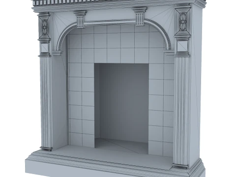 Corner Fireplace Mantel Verona 39M 3D Model