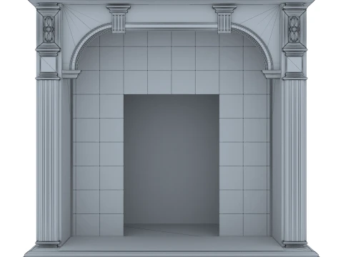 Corner Fireplace Mantel Verona 39M 3D Model