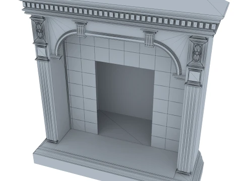 Corner Fireplace Mantel Verona 39M 3D Model