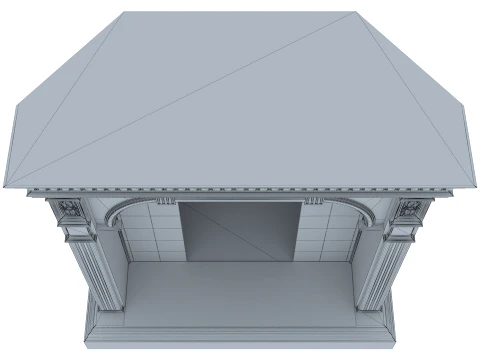 Corner Fireplace Mantel Verona 39M 3D Model
