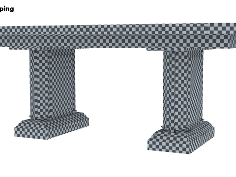 Dining Table Verona 14 1M 3D Model