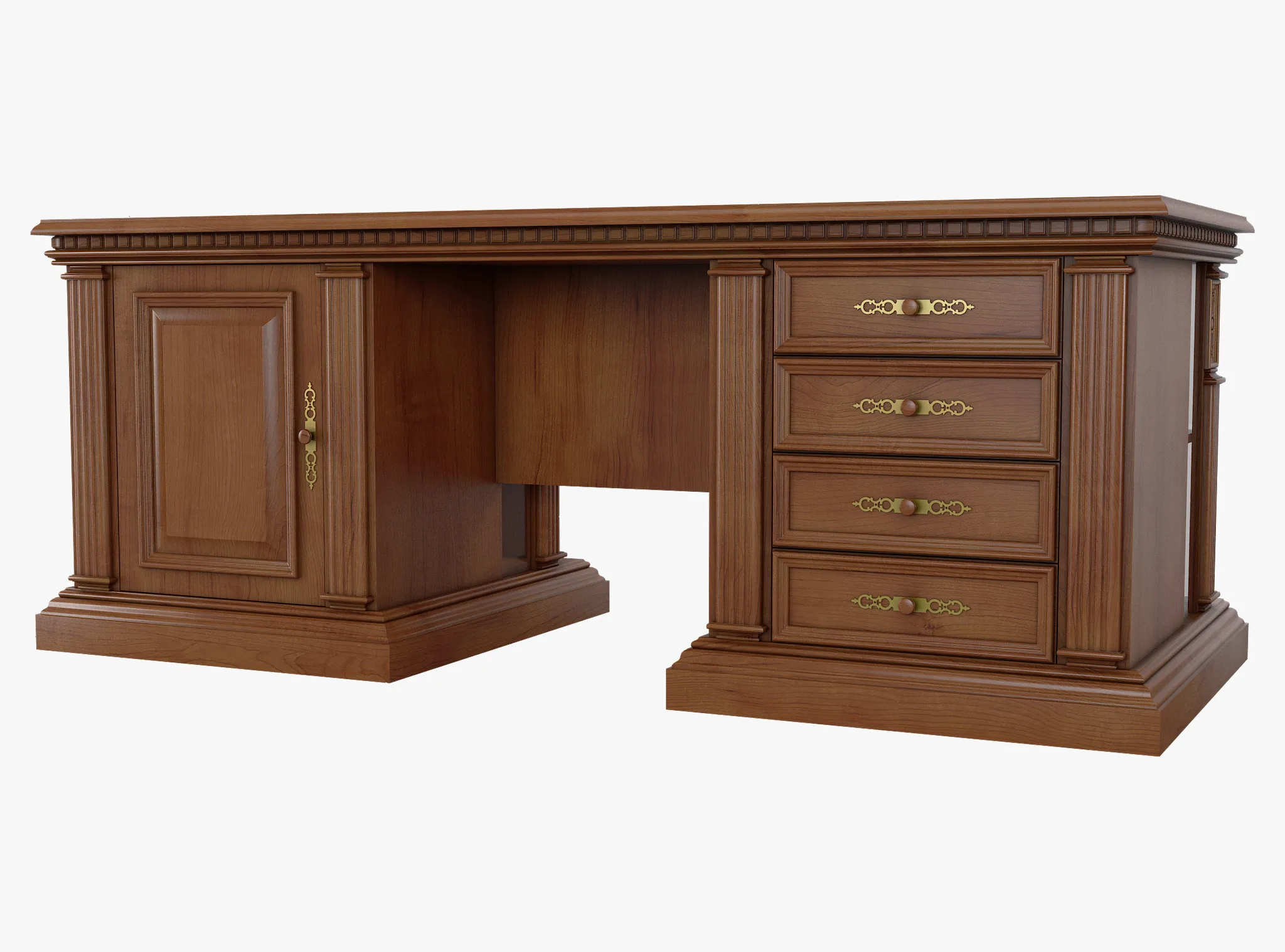 Executive Desk Verona 30M 3D Model .c4d .max .obj .3ds .fbx .stl .blend