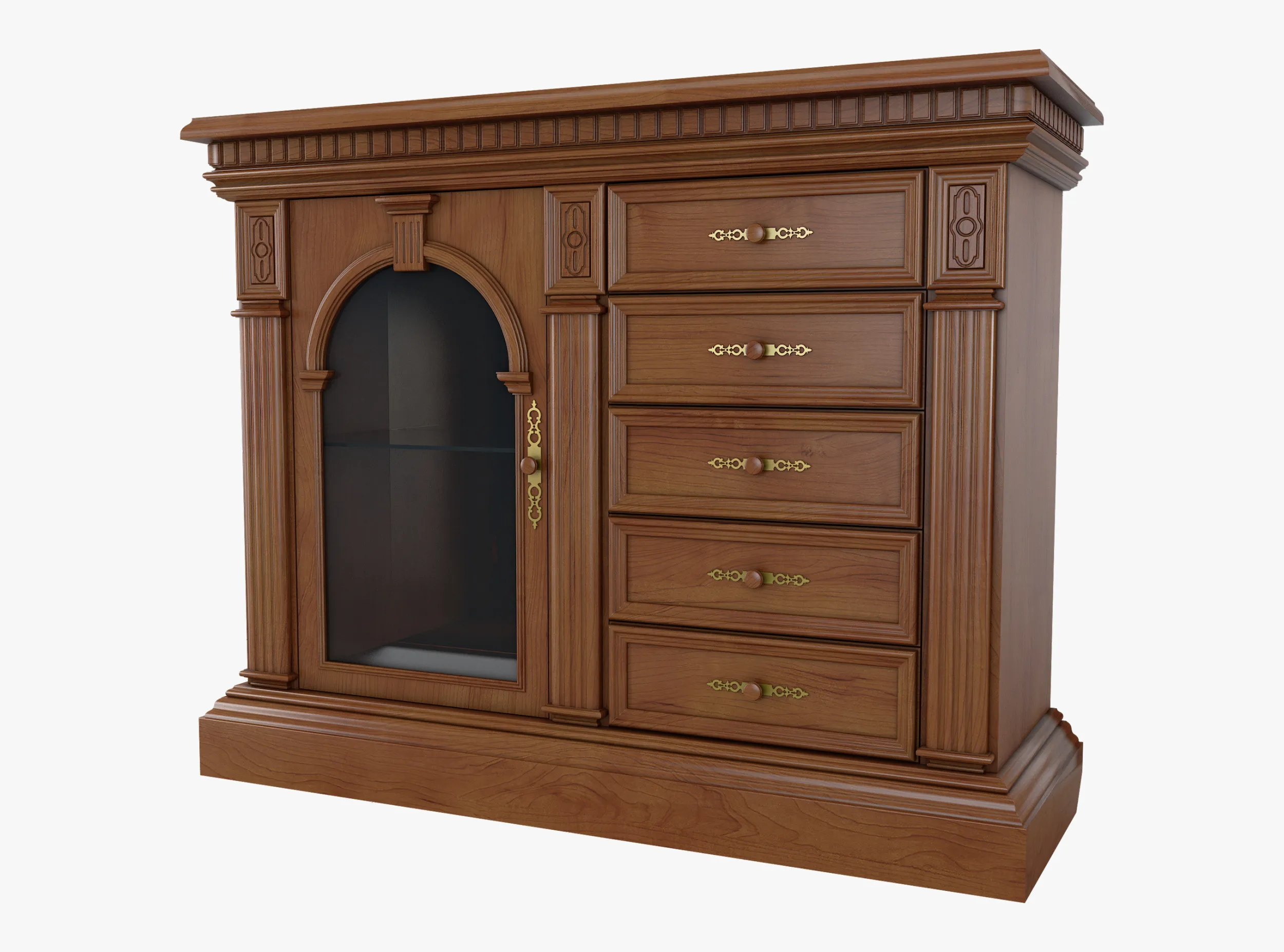 Sideboard Verona 2M 3D Model .c4d .max .obj .3ds .fbx .stl .blend 