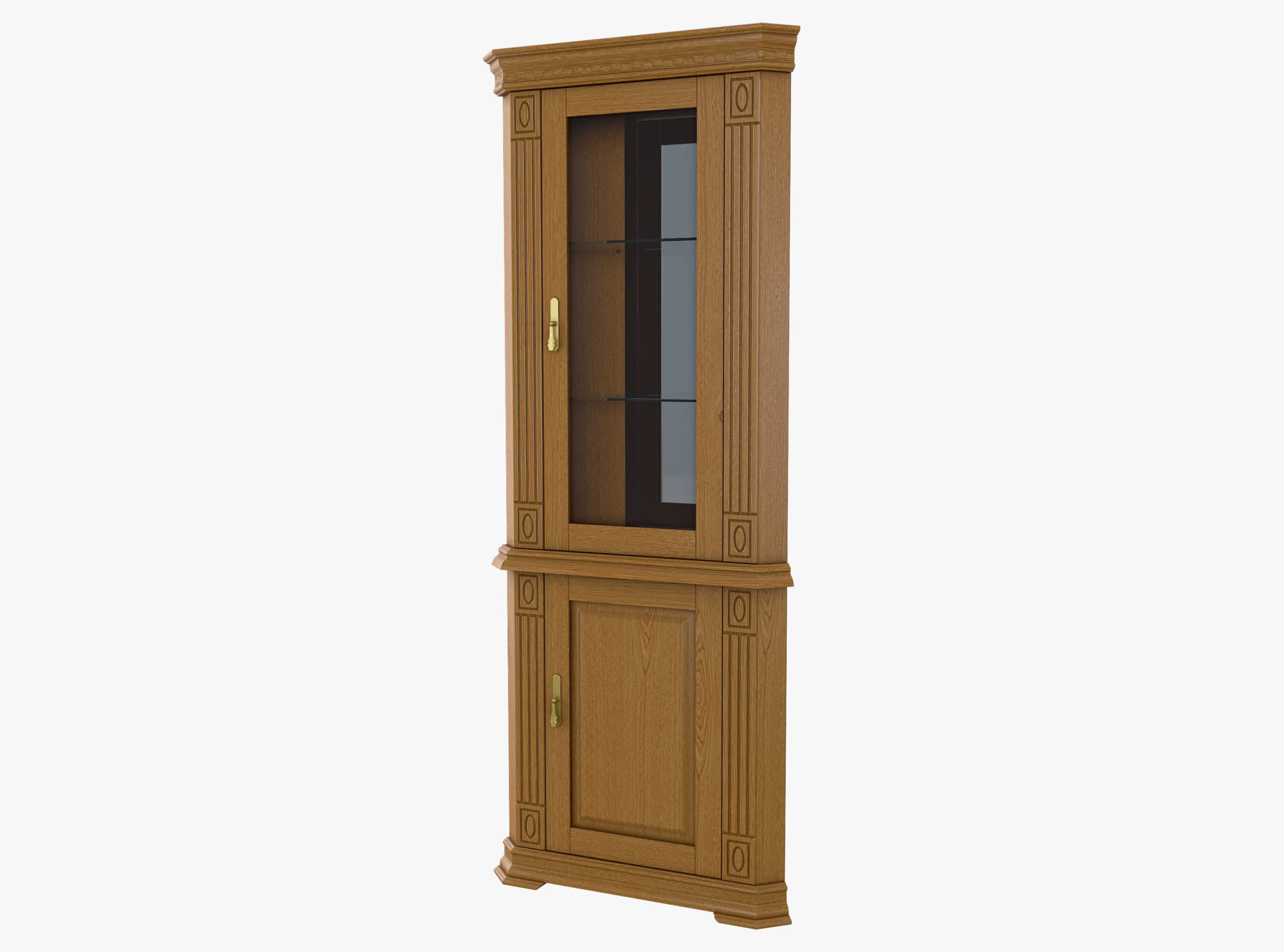 Corner Display Cabinet Victoria 15 3D Model .c4d .max .obj .3ds .fbx .stl .blend 