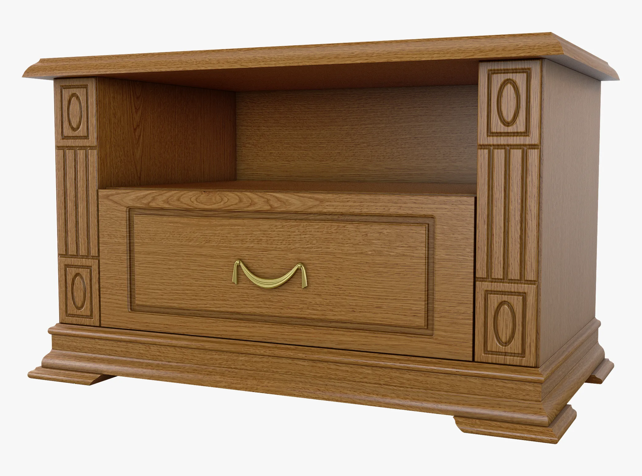 Low Media Cabinet Victoria 05 3D Model .c4d .max .obj .3ds .fbx .stl .blend 
