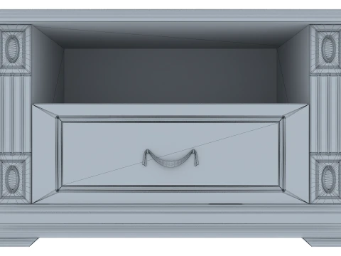 Low Media Cabinet Victoria 05 3D Model