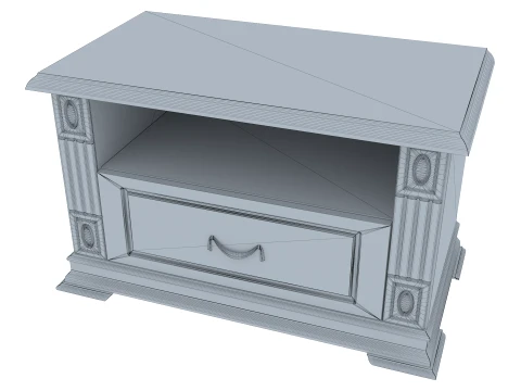 Low Media Cabinet Victoria 05 3D Model