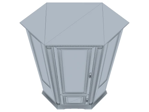 Corner China Cabinet Omega 03 1 3D Model