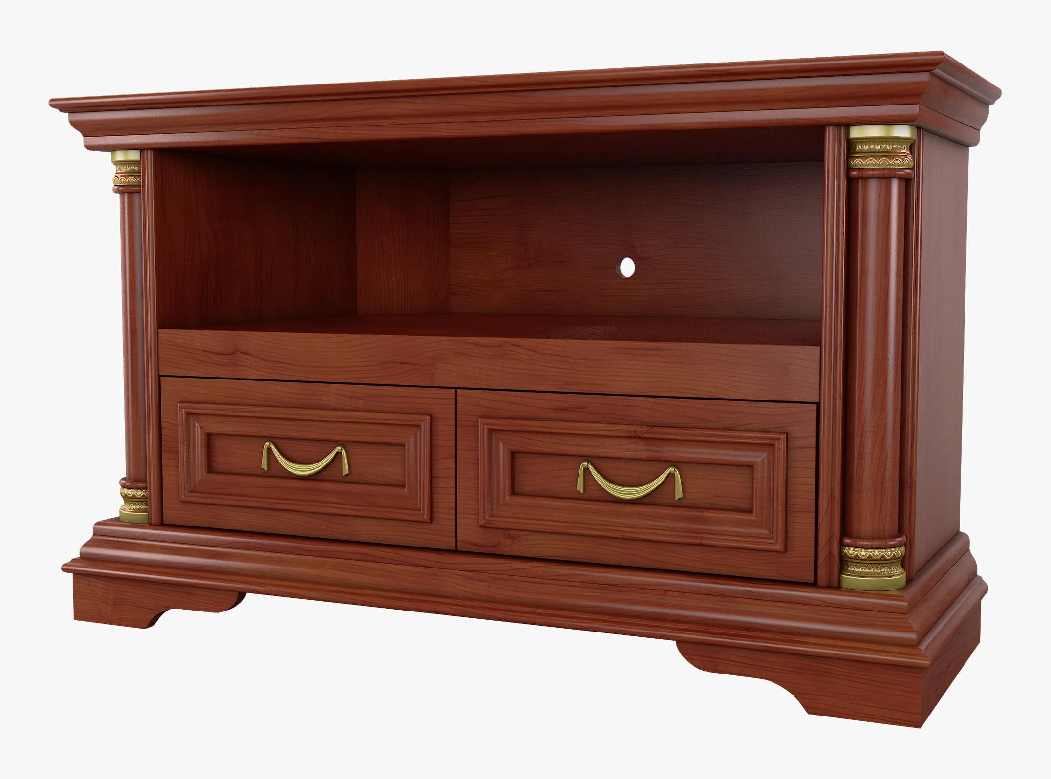 Corner Media Cabinet Omega 12 3D Model .c4d .max .obj .3ds .fbx .stl .blend 
