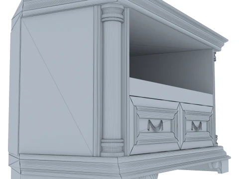 Corner Media Cabinet Omega 12 3D Model