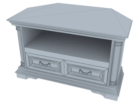Corner Media Cabinet Omega 12 3D Model