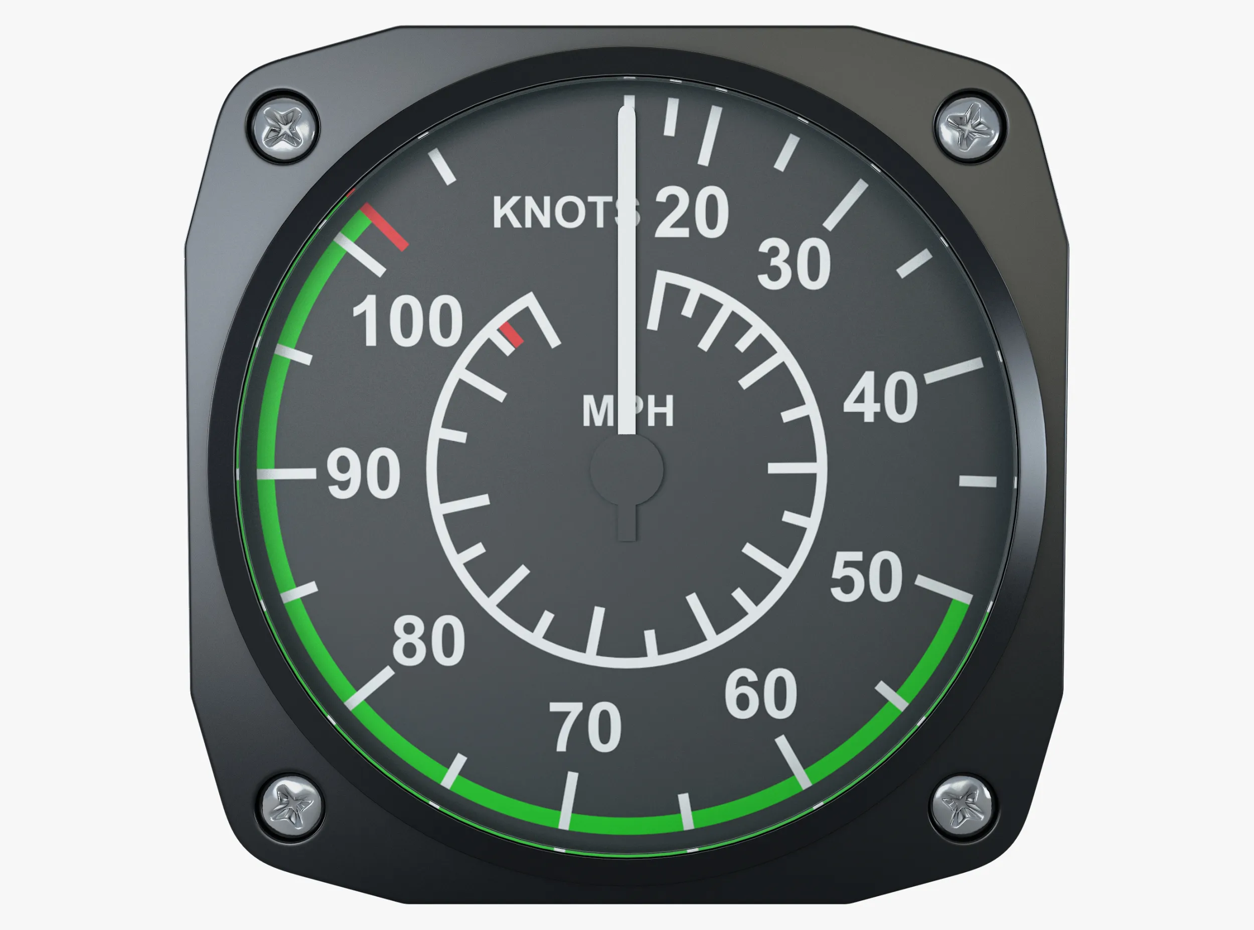 Aircraft Airspeed Indicator Gauge M1 3D Model .c4d .max .obj .3ds .fbx .stl .blend