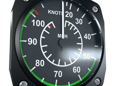 Aircraft Airspeed Indicator Gauge M1 3D Model