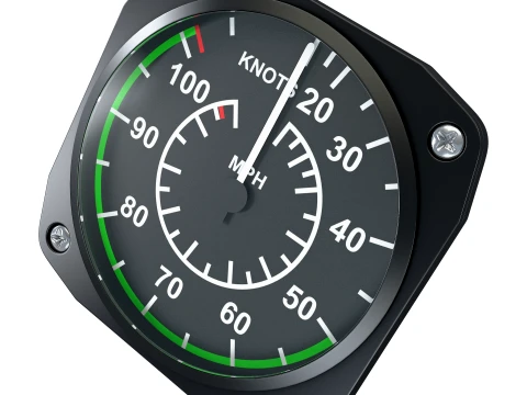 Aircraft Airspeed Indicator Gauge M1 3D Model