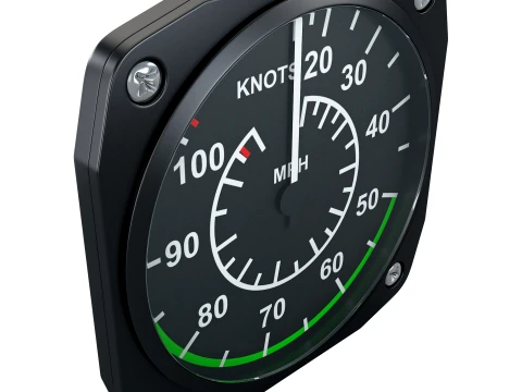 Aircraft Airspeed Indicator Gauge M1 3D Model