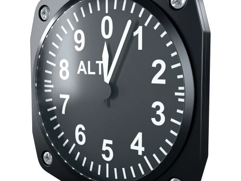 Aircraft Altimeter Gauge M1 3D Model
