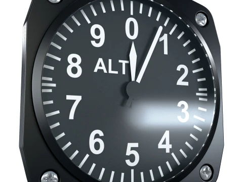 Aircraft Altimeter Gauge M1 3D Model