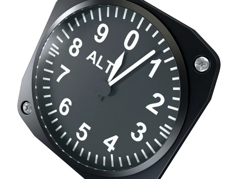 Aircraft Altimeter Gauge M1 3D Model