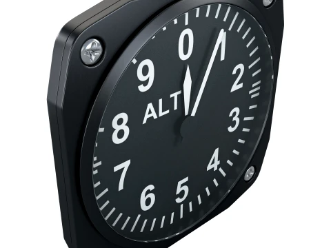 Aircraft Altimeter Gauge M1 3D Model