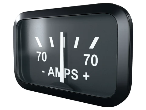 Aircraft Ammeter Gauge M1 3D Model