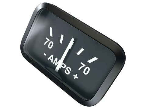 Aircraft Ammeter Gauge M1 3D Model