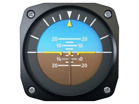 Medidor Indicador de Atitude de Aeronave M1 Modelo 3D