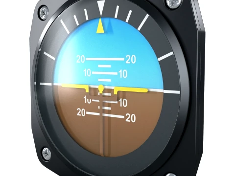 Aircraft Attitude Indicator Gauge M1 3D Model