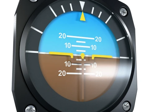 Aircraft Attitude Indicator Gauge M1 3D Model