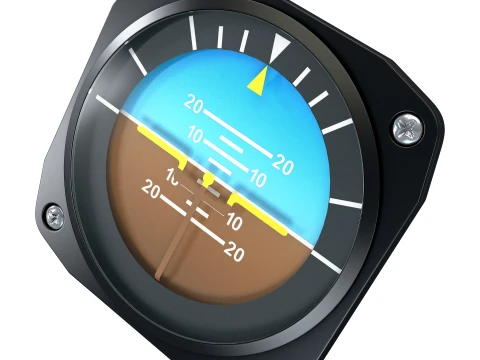 Aircraft Attitude Indicator Gauge M1 3D Model