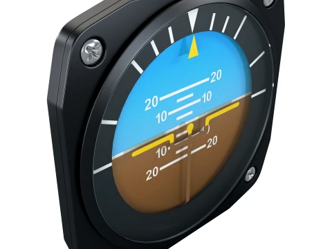 Aircraft Attitude Indicator Gauge M1 3D Model