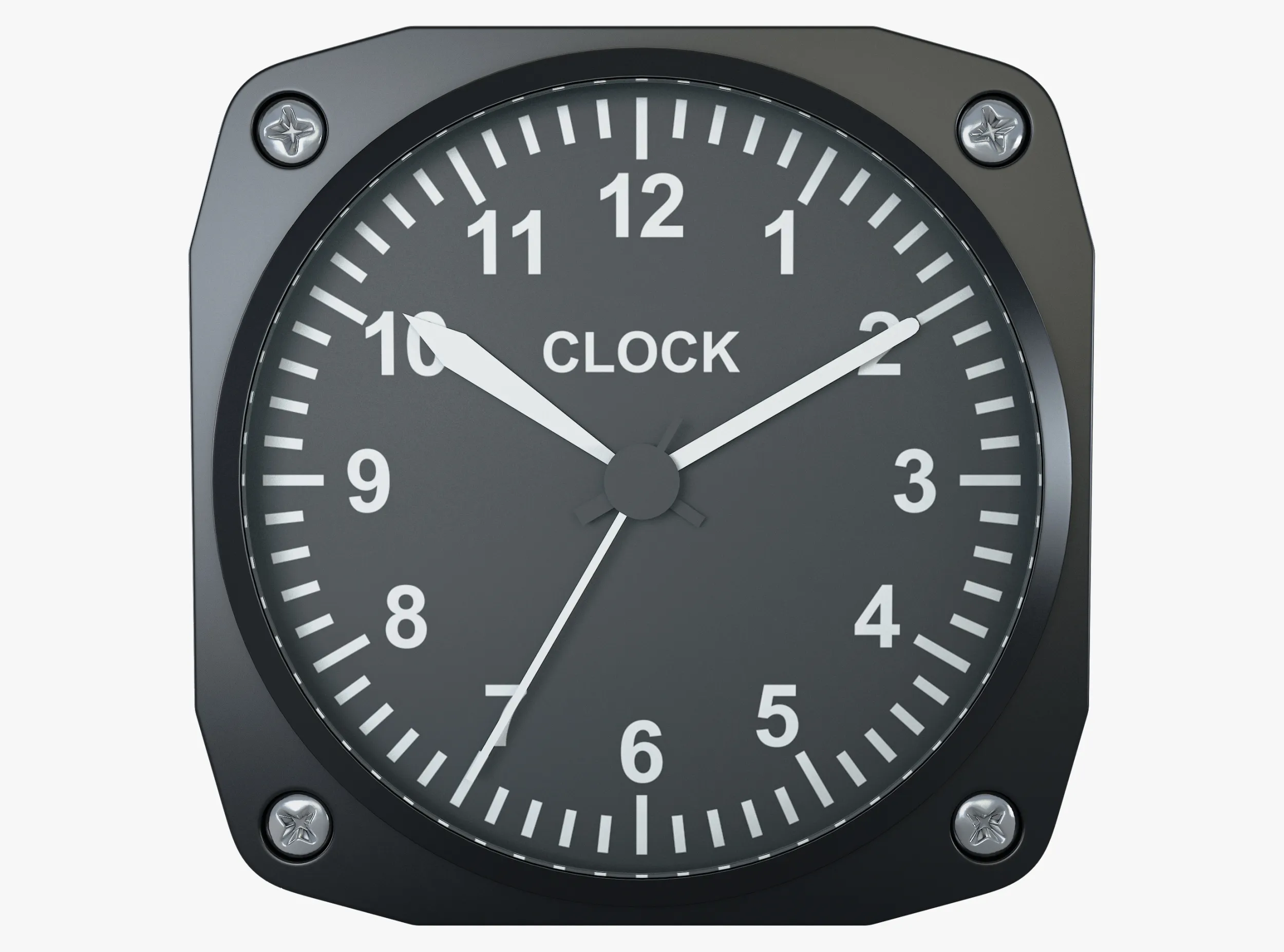Aircraft Cockpit Clock M1 3D Model .c4d .max .obj .3ds .fbx .stl .blend 