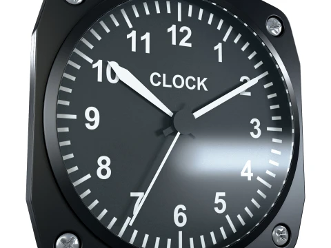 Aircraft Cockpit Clock M1 3D Model
