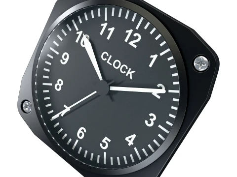 Aircraft Cockpit Clock M1 3D Model