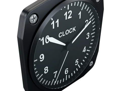 Aircraft Cockpit Clock M1 3D Model