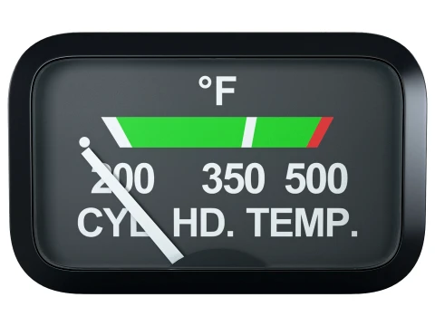 Temperatura da cabe&ccedil;a do cilindro da aeronave M1 Modelo 3D