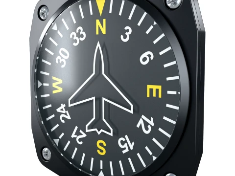 Aircraft Heading Indicator Gyro M1 3D Model
