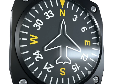 Aircraft Heading Indicator Gyro M1 3D Model