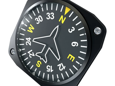 Aircraft Heading Indicator Gyro M1 3D Model