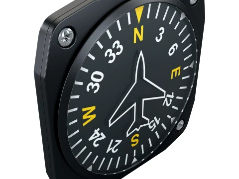 Aircraft Heading Indicator Gyro M1 3D Model