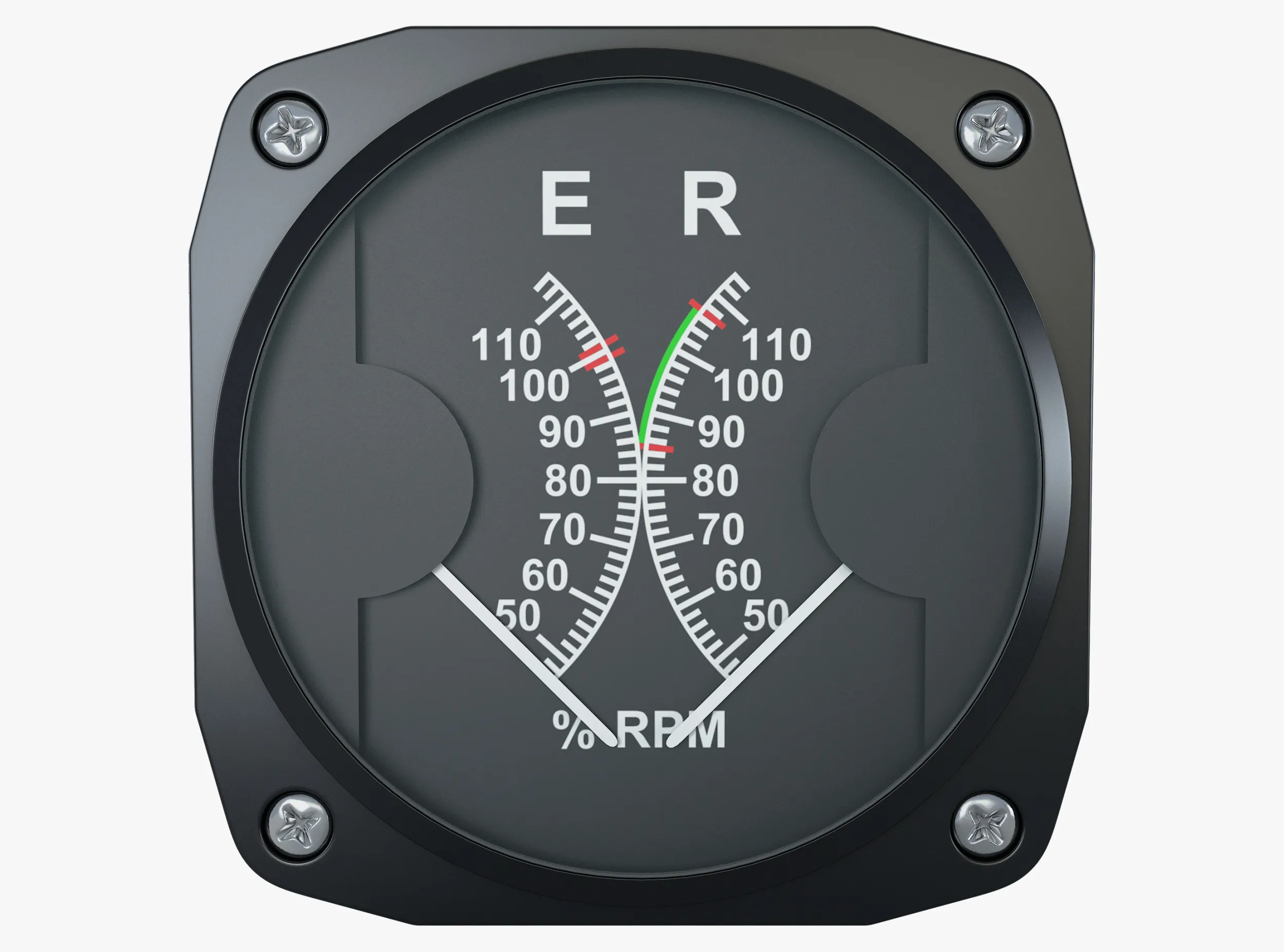 Aircraft Helicopter Dual Tachometer M1 3D Model .c4d .max .obj .3ds .fbx .stl .blend 